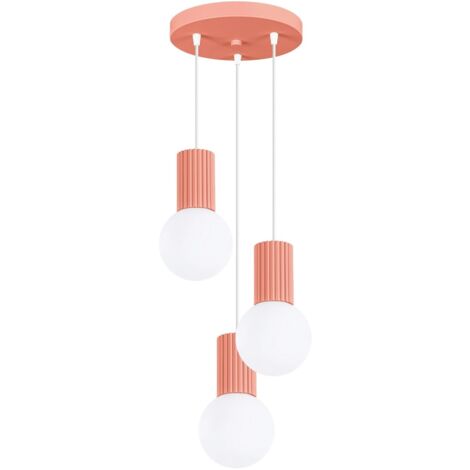 Lámpara colgante Mido Rosa, 3 luces