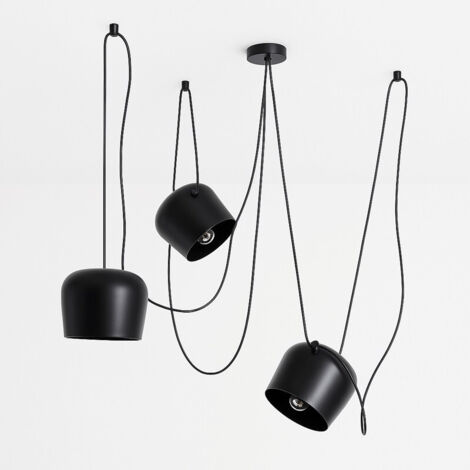 Lámpara Colgante Moderna Triple "Blus" - E27 - Negro