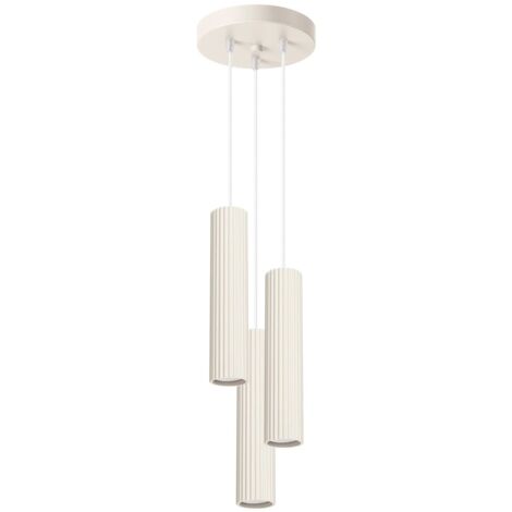 Lámpara colgante Moto beige, 3 luces