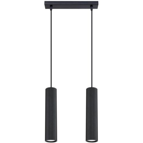 Lámpara colgante Moto negro, 2 luces