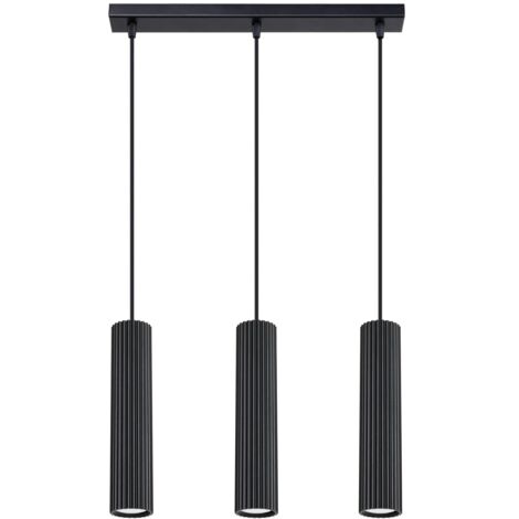 Lámpara colgante Moto negro, 3 luces