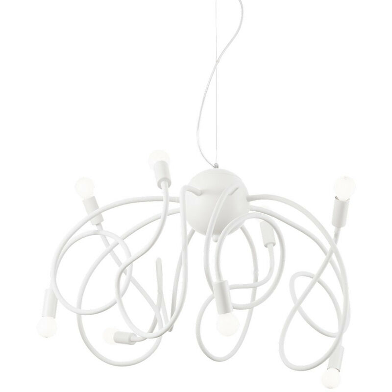 

Ideal Lux Multiflex - Lámpara colgante de techo con 8 luces blanca, E14