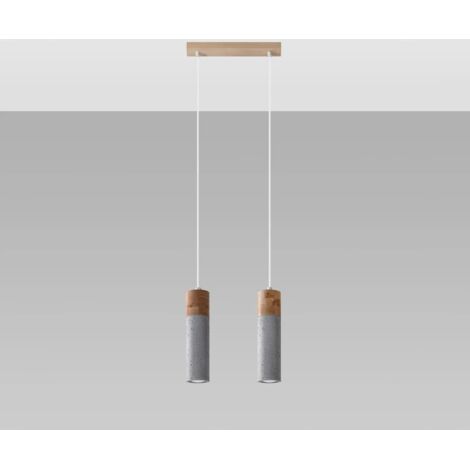 Lámpara colgante Nato gris, 2 luces