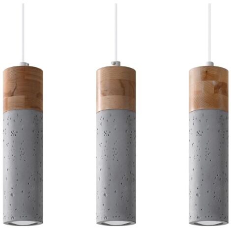 Lámpara colgante Nato gris, 3 luces