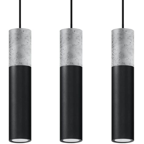 Lámpara colgante Nivoto negro, 3 luces