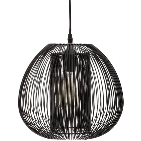 Lámpara colgante 'Noda' negra - metal D. 28 cm - Atmosphera créateur d'intérieur
