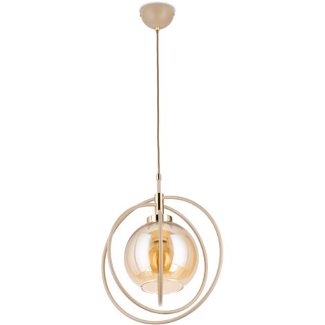 Lámpara colgante Nostra de cristal beige 1xE27