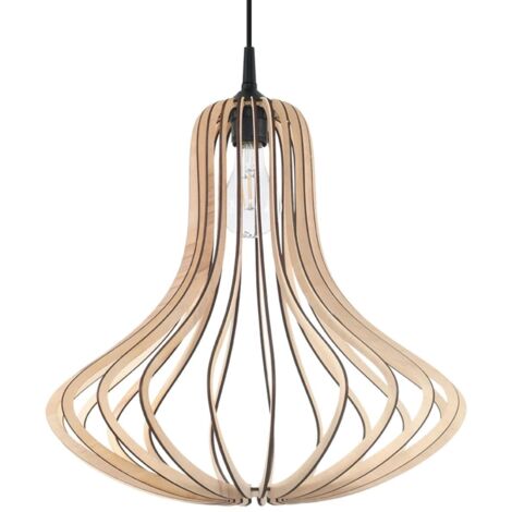Lámpara colgante Onaeko madera natural