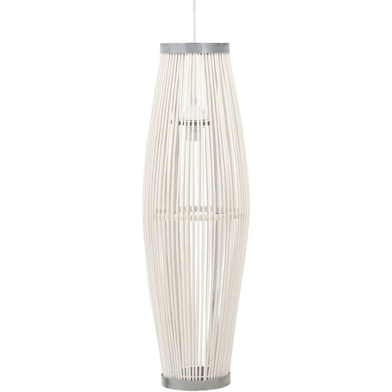 

vidaXL Lámpara colgante ovalada sauce blanco 40 W E27 27x68 cm - Blanco