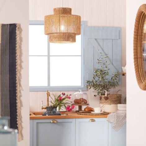 Lámpara Colgante Papel Trenzado Zeiley Neka Natural