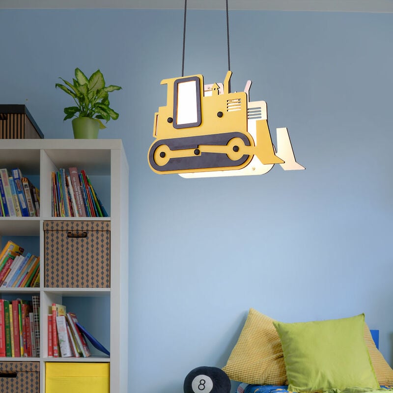 

Lámpara colgante de luz colgante para niños con excavadora de orugas Lámpara de techo de péndulo para niños en un juego que incluye bombillas LED