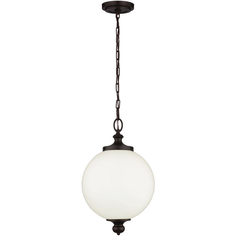 

Parkman - Lámpara colgante de techo de globo grande con 1 luz, bronce, E27 - Elstead