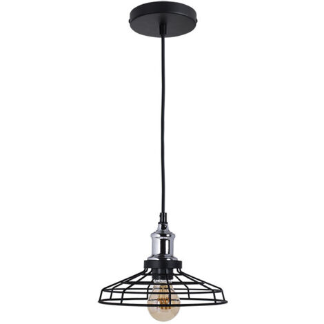 Lampara Colgante Pascal 1xe27 Negro/cromo Reg.x23d de FABRILAMP.