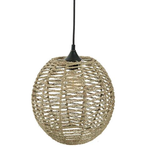 Lámpara colgante 'Rana' - ratán D. 33 cm - Atmosphera créateur d'intérieur
