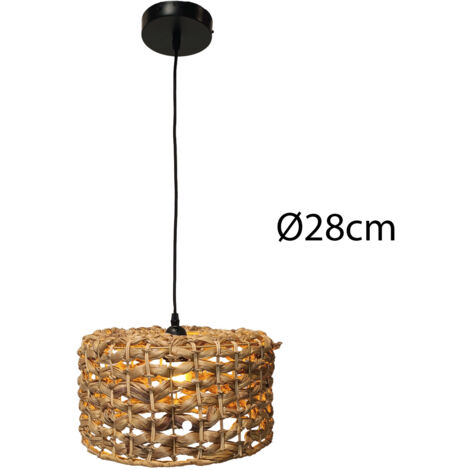 Lámpara colgante ratán natural Ø28cm E27