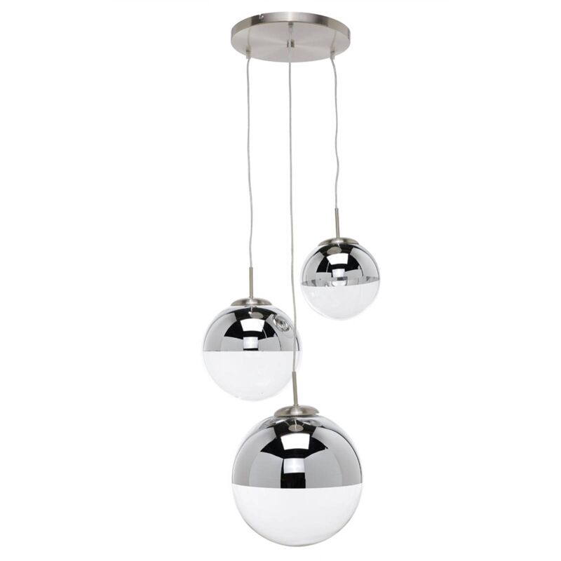 

Lindby - Lámpara colgante Ravena esferas cristal, 3 brazos