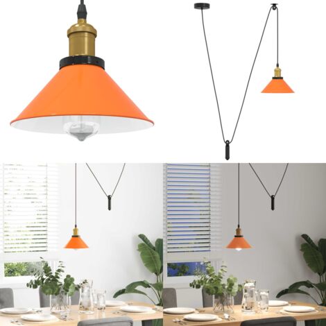 Lámpara colgante regulable altura E27 naranja brillante Ø 22cm - Iluminación interior - Diseño vintage