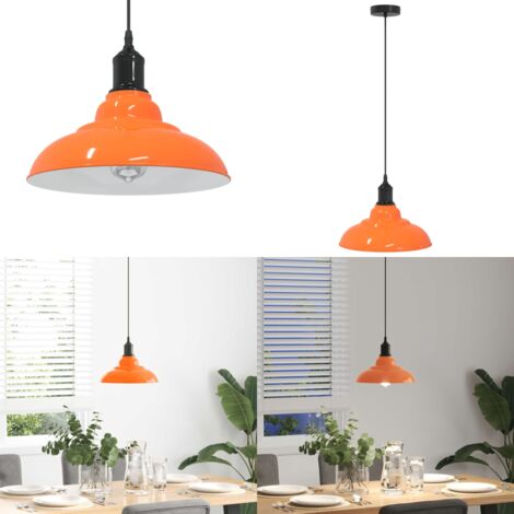 Lámpara colgante regulable altura E27 naranja brillante Ø 31cm - Iluminación interior - Diseño vintage
