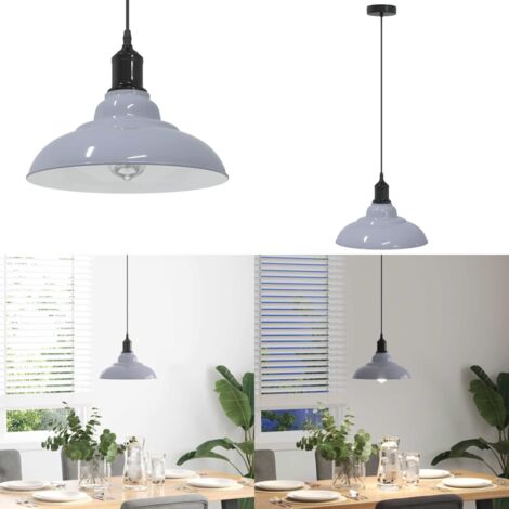 Lámpara colgante regulable en altura E27 gris brillante Ø 31cm - Iluminación interior - Diseño vintage