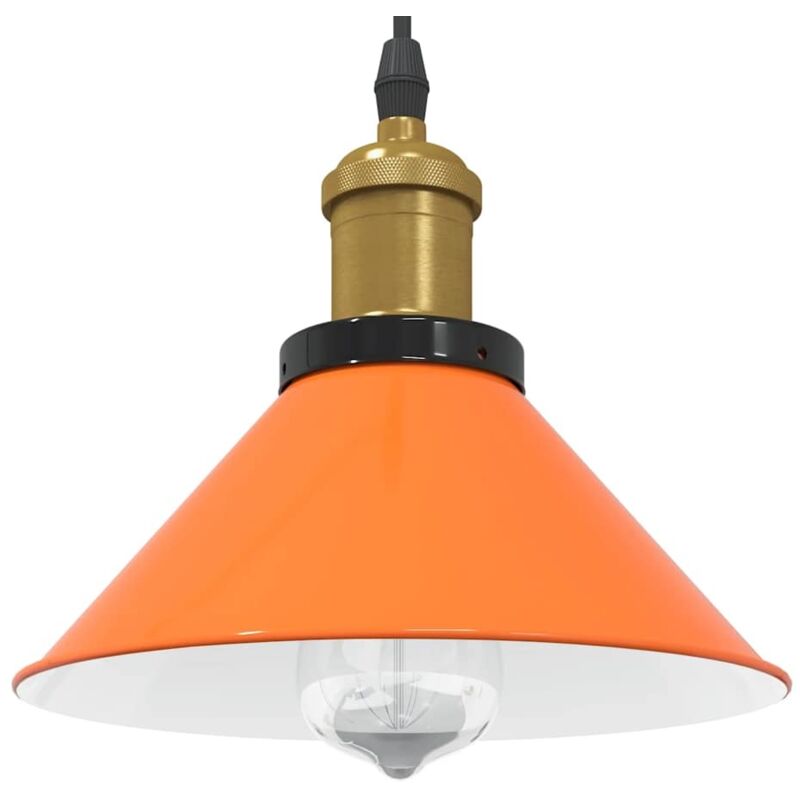 Lámpara colgante regulable altura E27 naranja brillante ø 22cm Vidaxl