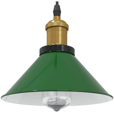 Lámpara colgante regulable en altura E27 verde brillante Ø 22cm