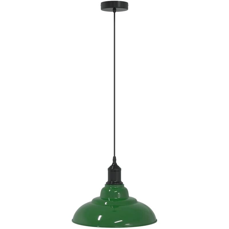 Lámpara colgante regulable en altura E27 verde brillante ø 31cm Vidaxl