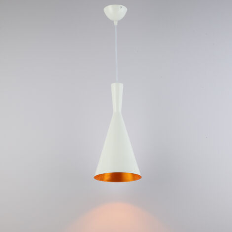 Lámpara colgante retro industrial aluminio blanco E27