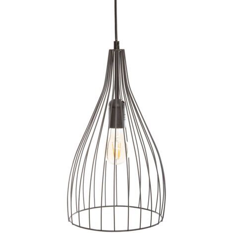 Lámpara colgante 'Rita' negra - metal D. 21 cm - Atmosphera créateur d'intérieur