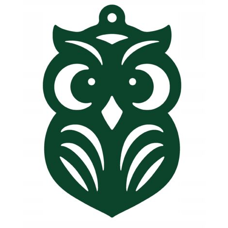 Lámpara colgante S2, diseño perforado, búho verde
