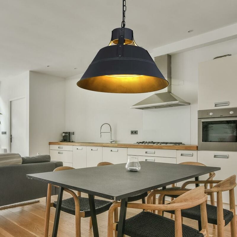 

Lámpara colgante salón iluminación estilo industrial lámpara colgante de techo negro mate Globo 15366S