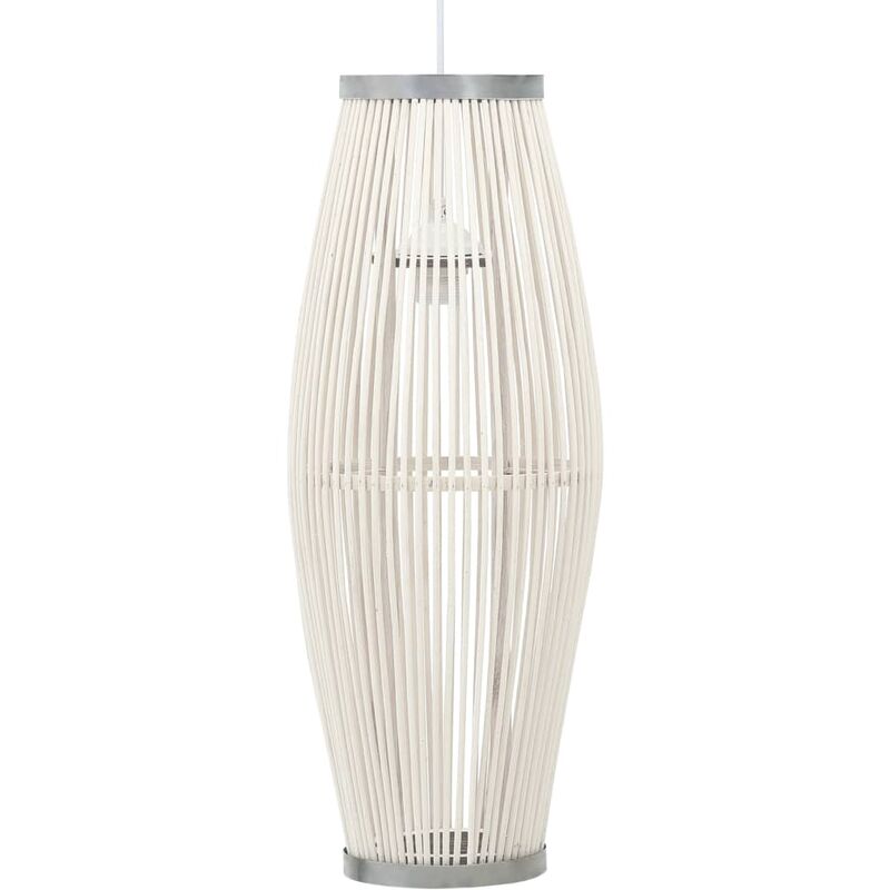 

vidaXL Lámpara colgante sauce blanco 40 W 23x55 cm ovalada E27 - Blanco