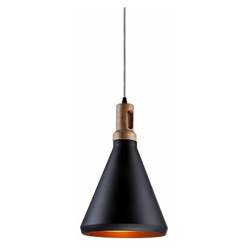 

Lámpara Colgante Serie Woody Cone Black