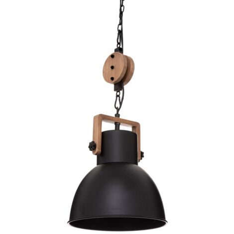 Lámpara colgante «Silas» - negro - metal D. 23 cm - Atmosphera créateur d'intérieur