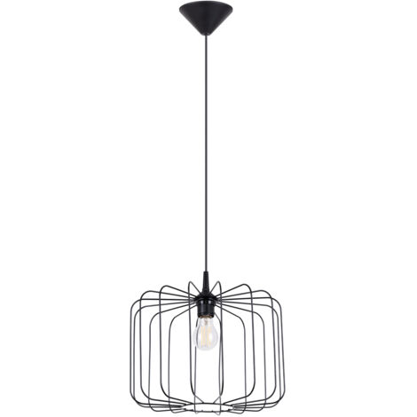 Lámpara colgante Skaar negro acero 1xE27  34.5cm Sollux