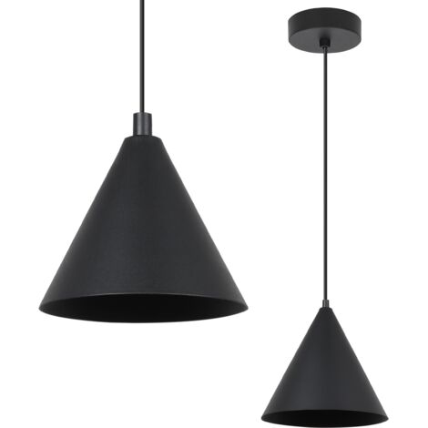 LÁMPARA COLGANTE SOHO NEGRA 1 PLANO 14CM E14