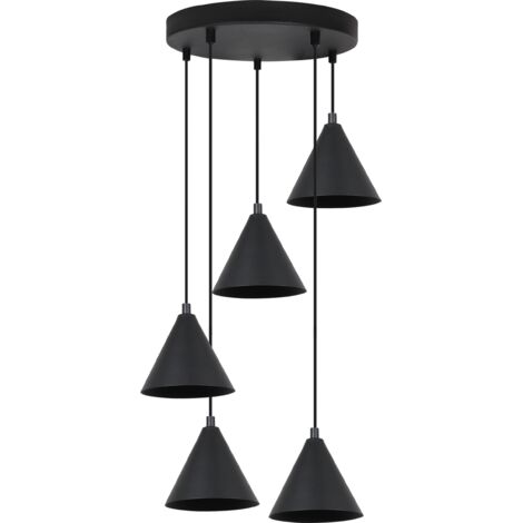 LÁMPARA COLGANTE SOHO NEGRA 5PL 14CM E14