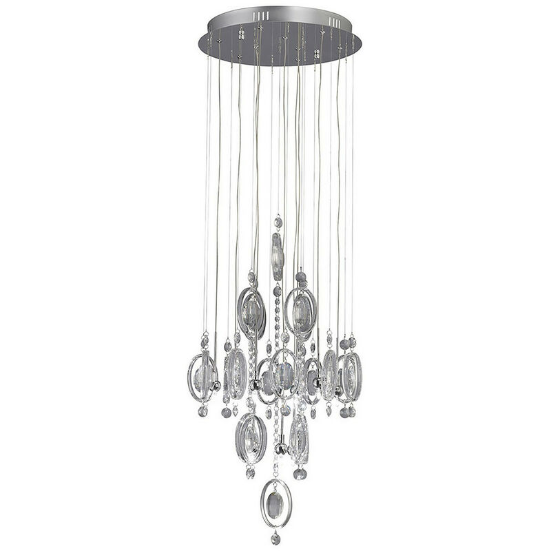 Inspired Solana Colgante 9 luces G4 Cromo pulido/Cristal, no compatible con led/cfl