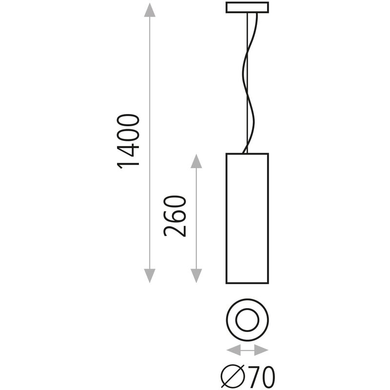 

Lámpara colgante Studio Negro 1X8W LED