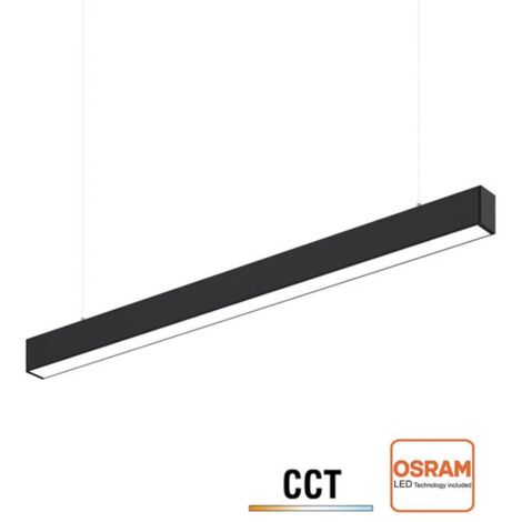 Lámpara colgante / superficie METRO, ampliable, 40W, 120cm, 3CCT, negro, 3000-4000-6000K