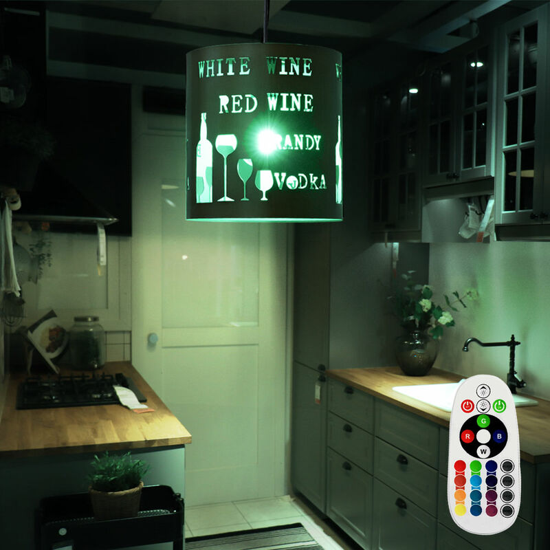 

Luminaria colgante tarimas de suelo lámpara de techo foco de péndulo CONTROL REMOTO en un set que incluye bombillas LED RGB