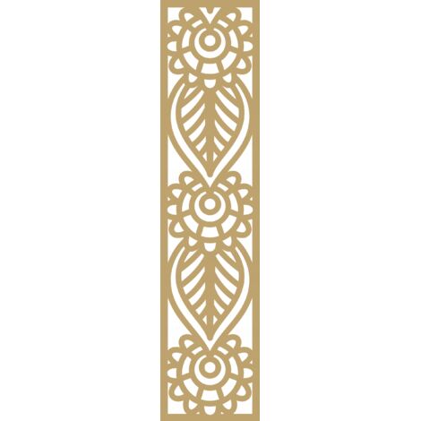Lámpara colgante tamaño A4, diseño perforado, color beige, 21 x 90 cm.