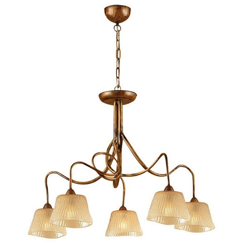 

Lámpara colgante tentáculo 5 bombillas E14, oro rusti