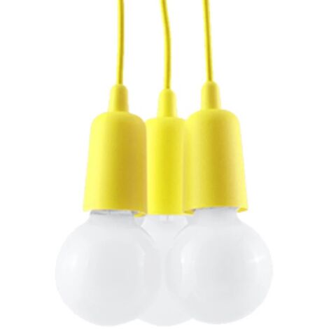 Lámpara colgante Tina amarillo, 3 luces