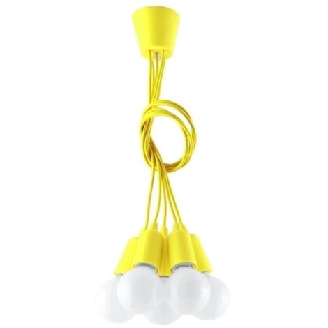 Lámpara colgante Tina amarillo, 5 luces