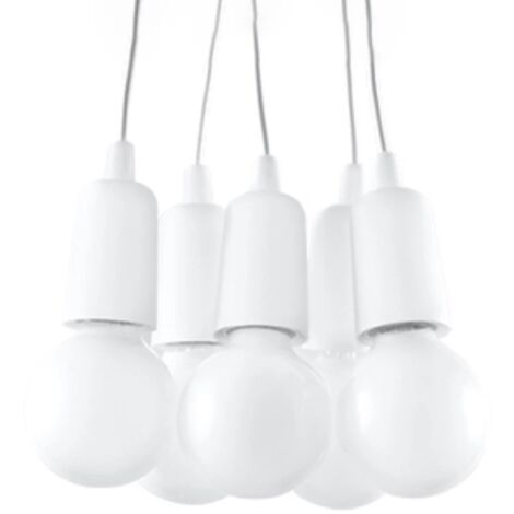 Lámpara colgante Tina blanco, 5 luces