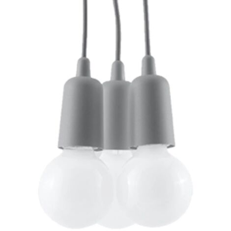 Lámpara colgante Tina gris, 3 luces