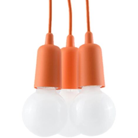 Lámpara colgante Tina naranja, 3 luces