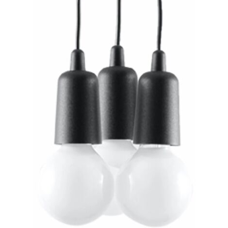 Lámpara colgante Tina negro, 3 luces