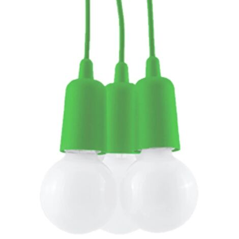 Lámpara colgante Tina verde, 3 luces