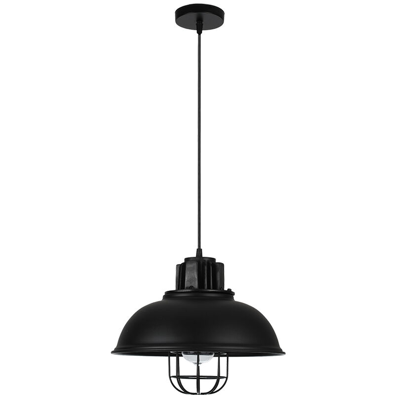 

Lampara colgante tipo industrial, Retro, 1XE27, 230V, Negro